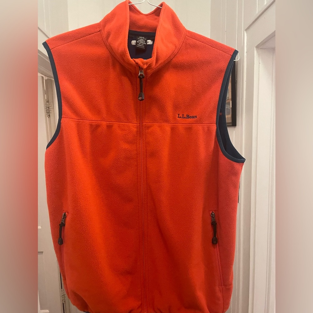 L.L. Bean Men’s Fleece Vest Size Medium Orange